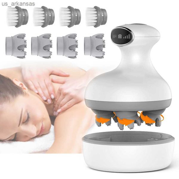 

electric head massager device stereo scalp stress relax massage tool prevent hair loss body deep tissue kneading massageador new l230523