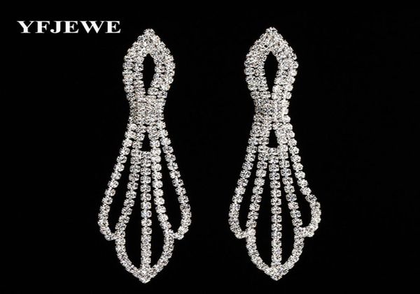 

yfjewe new earrings long women pendant earrings long hanging earrings with stones crystal jewelry gifts pendientes mujer e3968864072, Silver