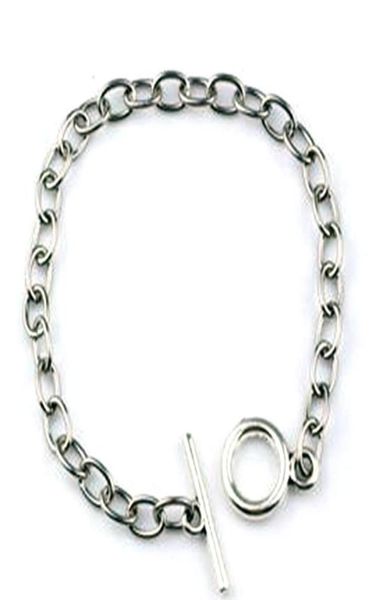 

10pcslots stainless steel chain bracelet fit dangles charms pendants 1721cm diy accessories1916959, Black