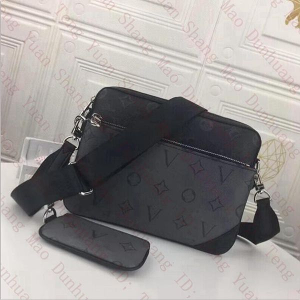 

men shoulder bags luxury designer cross body handbags women crossbody bag 3 pieces set canvas leather chain handbag letter embossing black