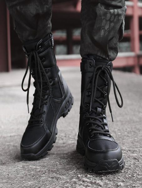

quality men military tactical boots mens outdoor hunting desert motorcycle army combat boots special forces combat boots7619120, Black