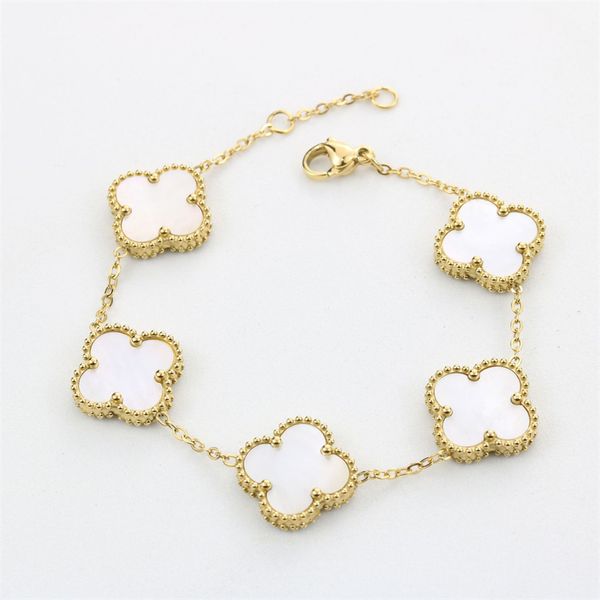 

love bracelet pulsera four leaf clover bracelet 14k gold-plated stainless steel female bracelet wedding gift accessoriesvalentine's day, Golden;silver