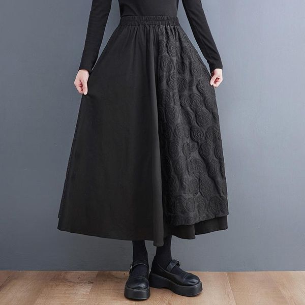 

dresses korea style patchwork fishscale pattern high waist chic girl's autumn skirts lady outwear work skirts women casual spring skirt, White;black