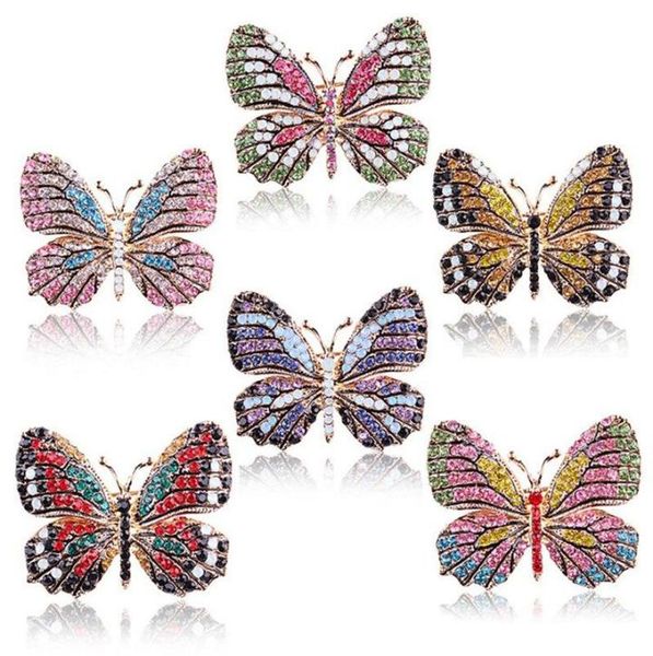 

butterfly brooch designer brooches multi color rhinestone crystal pins vintage fashion women wedding bridal garments clothes pins5128133, Gray