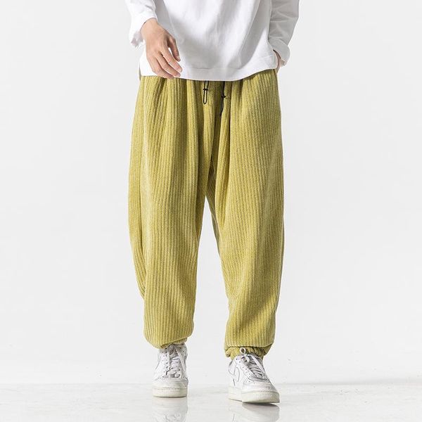 

pants streetwear corduroy harem pants mens casual joggers cargo pants male sweatpants haruku style woman trousers large size new 5xl, Black