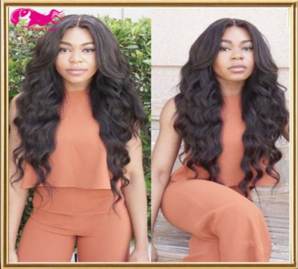 

unprocessed brazilian virgin hair body wave front lace wig 150 density natural color grade 8a with baby hair2345915, Black;brown