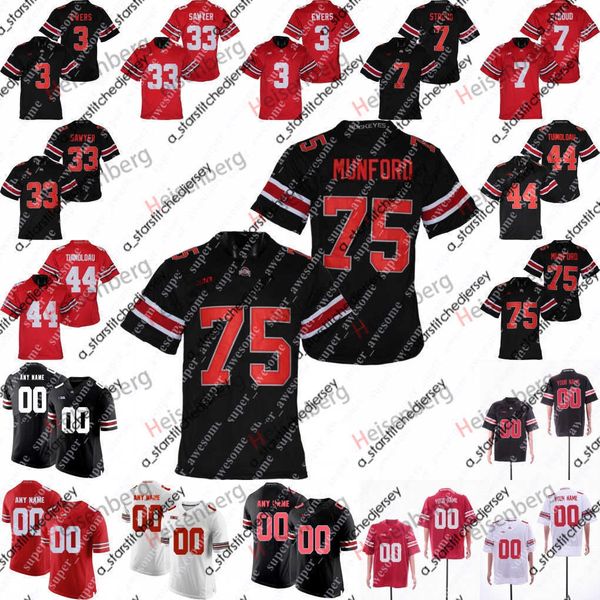

new american college wear ohio football state buckeyes jersey jerseys michael hall jr. taron vincent javontae jean-baptiste tyler friday tan, Black