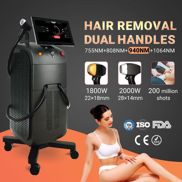 

new 808nm diode laser hair removal machine 808 755 1064 skin rejuvenation fast 200 millions s oem logo, Black