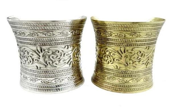 

tibetan style tribal retro carving flower wide bangle vintage silver bronze metal jewelry gift2458237, Black