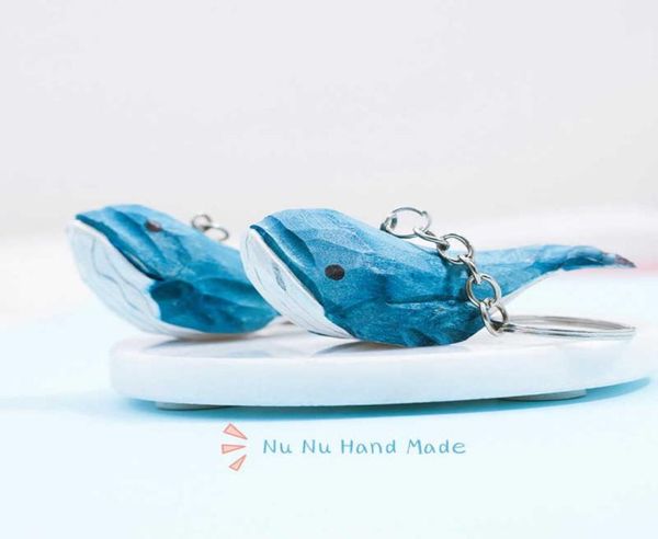 

hand carved diy whale keychain cute wood carving pendant for car bag keyring personality key chains charms valentines day gift g101732059, Silver