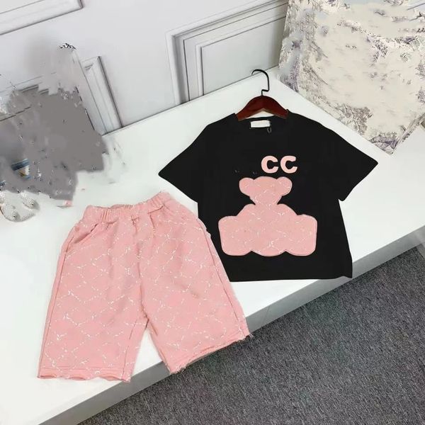 

kids clothing girls designer skirt o neck shirt set baby girls clothes children tracksuit full letter summer outfit kid tees and skirts dhga, White