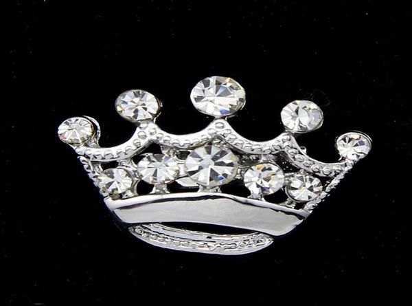 

fashion silver tone clear crystal crown brooch man women rhinestone diamante pins wedding jewelry brooches corsage breastpin9926252, Gray