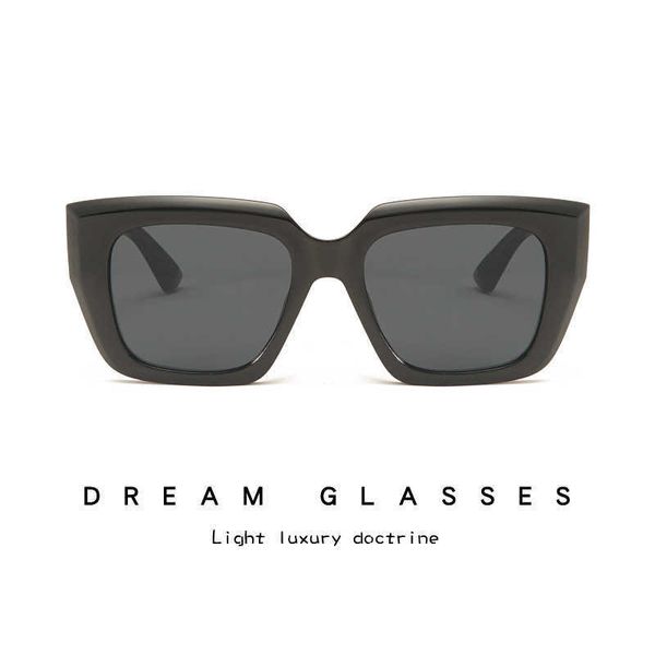 

2022 new small square men's and women's fashion net red sunglasses, White;black