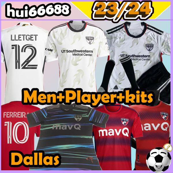 

23/24 fc dallas mls soccer jerseys cerrillo #6 arriola #7 obrian #8 ferreira #10 pomykal #19 velasco#20 quignon jimenez lletget 22 23 24 fan, Black;yellow