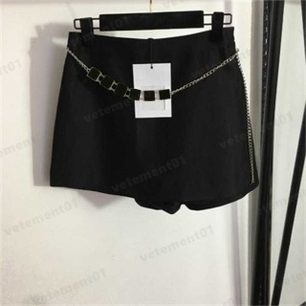 

womens shorts skirts summer cool lettered chain belt black short pants luxury solid colour nylon smooth fabric casual shorts designer womens, White;black
