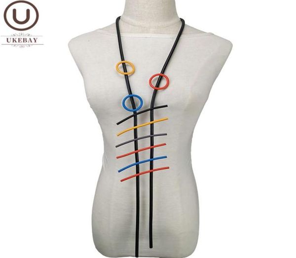 

chains ukebay geometric pendant necklaces female rubber jewelry necklace festival mom gift handmade gothic statement big5892245, Silver