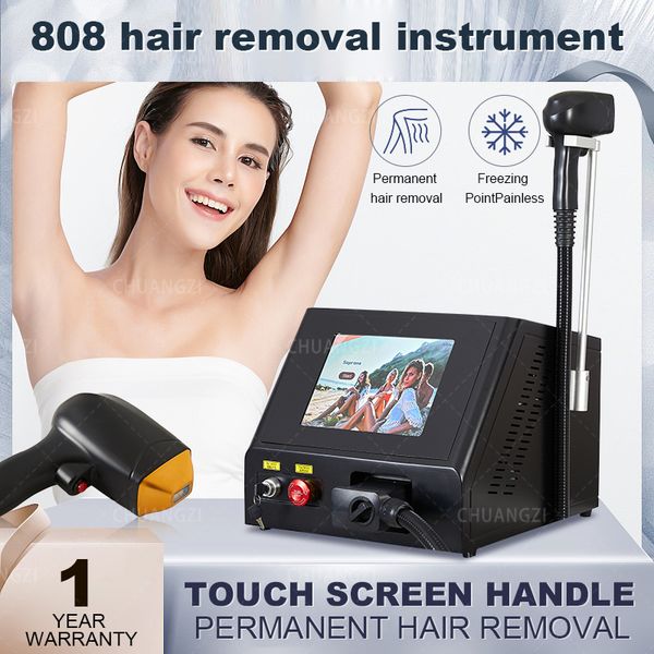

2023 diode laser hair removal machine 3 wavelength 755nm 808nm 1064nm 2000w ice platinum painless permanent hair removal ce, Black