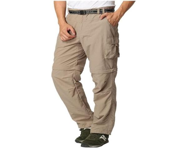 

mens hiking pants convertible zip off shorts outdoor quick dry lightweight fishing travel safari cargo7344998, Black;green