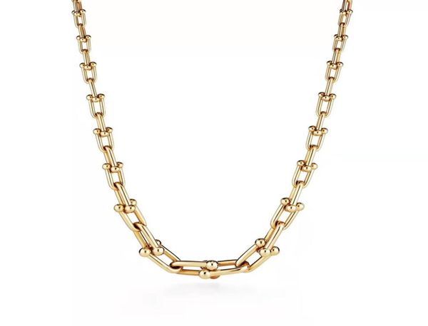 

classic fashion titanium steel thick chains necklaces trend jewelry bamboo knot u shape seiko women men punk necklace brace3341551, Silver