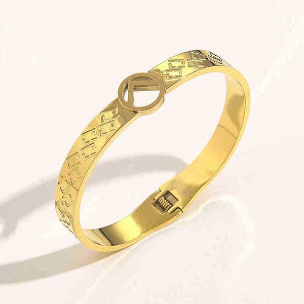

70% off designer jewelry bracelet necklace ring accessories titanium stainless steel hollow etched simple spring buckle open bracelet, Golden;silver