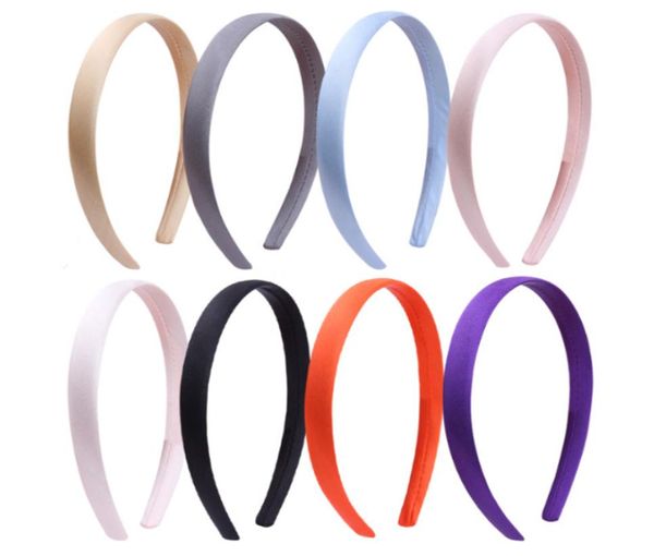 

15cm solid color plain haribands satin headband women hair accessories girls simple headbands head hoop tiaras1764804, Pink