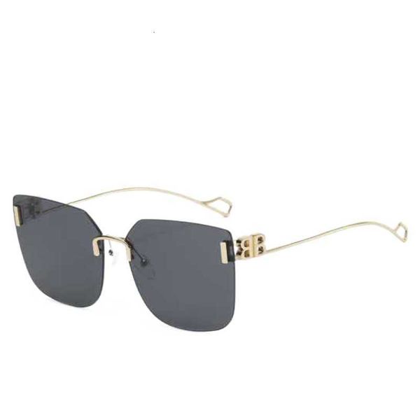 

protective glasses designer judao new home network red large framed frameless trimmed sunglasses street snapping concave shape gradient tone