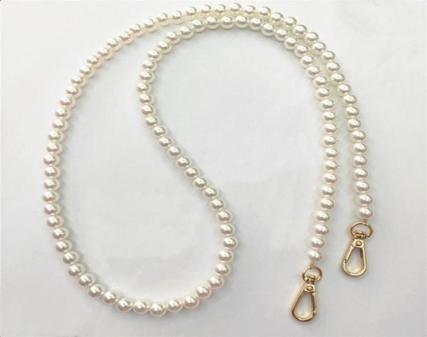 

brand pearl strap for bags handbag accessories purse belt handles cute bead chain tote women parts gold clasp bag 228i7918586, Black