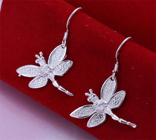 

women039s sterling silver plated stone dragonfly charm earrings gsse009 fashion 925 silver plate earring jewelry gift3563708, Golden