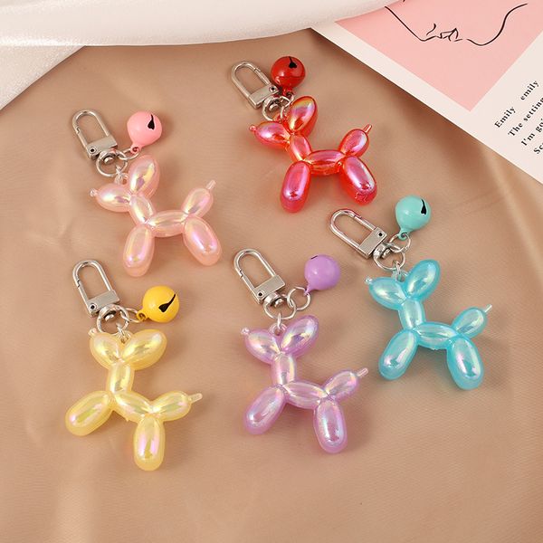 

cute acrylic bubble puppy keychain pendant creative ladies cartoon animal car bag keychains jewelry accessories gift, Silver