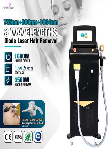 

professional 755 808nm 1064 diode laser fast zing point hair removal skin rejuvenation beauty machine video manual3710254, Black