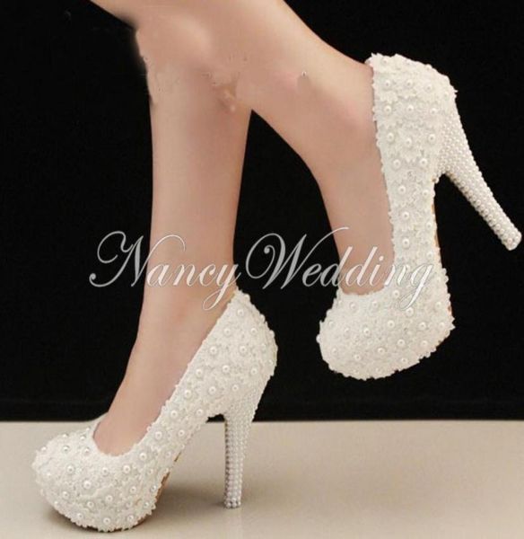 

elegant white lace beading wedding shoes 4 inches high heels bridal dress shoes prom high heels bridesmaid shoes7887180, Black