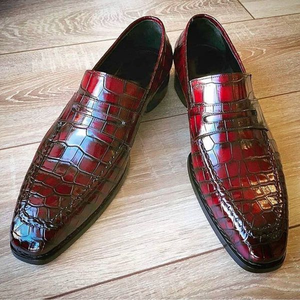 

loafers men blue red black mocasines men business shoes designer shoes men slip on party breathable men shoes