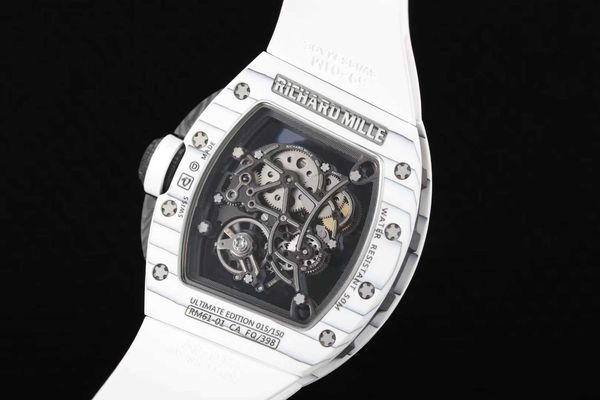 

rm061-01 superclone flywheel luxury mens mechanics watch richa milles wristwatch business leisure rm61 multifunctional automatic machine fin, Slivery;brown