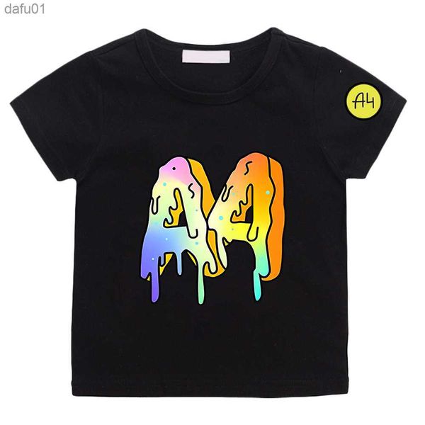 

4 donuts t shirt kids t-shirt merch a4 lamba shirt boy girl short sleeves t-shirts 100%cotton summer children baby clothing l230520, White;black
