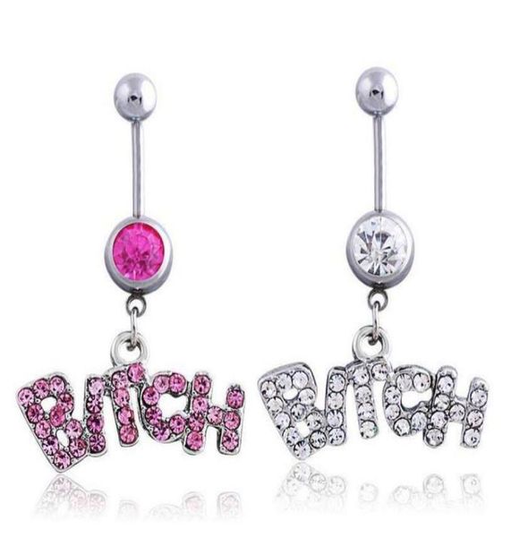 

silverpink crystal body piercing surgical button belly ring jewelry navel bar whole9420209, Silver