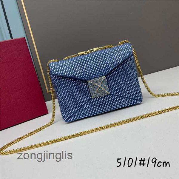 

beach women crossbody valentinoc bags fashion classic lady designer handbags fashionable diamond inlaid bag crystal large rivet underarm lea