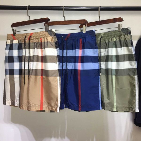 

wholesale designer b urberry short and pants 22 summer new loose fashion british style big plaid khaki shorts beach, White;black