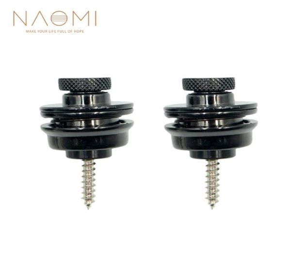 

naomi 2pcs guitar bass strap lock straplock button black guitar parts accessories new7884846
