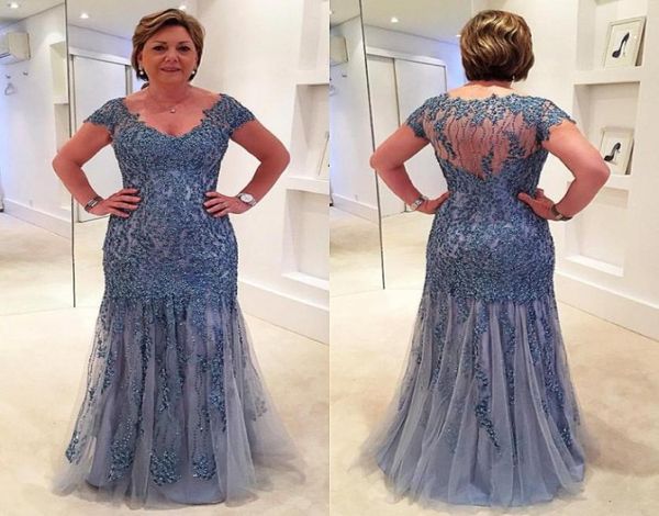 

elegant mermaid lace mother of the bride dresses appliqued beads floor length wedding guest dress scoop neck mother039s g4368948, Black;red