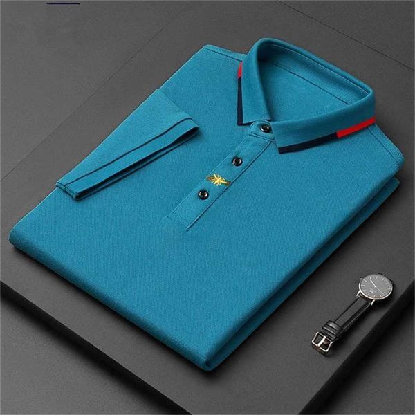 

high-end brand paul short-sleeved t-shirt men bee polo shirt 100% cotton lapel business korean summer embroidery men's clothing 51g1, White;black