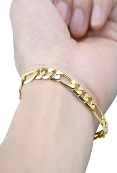 

link chain stainless steel male bracelet whole braslet silver color braclet chunky cuban link gold for man fashion9579252, Black
