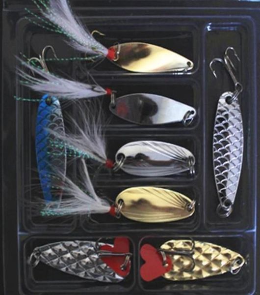 

8pcs 58g alloy spoon lure hard bait spinner lure0123455936908
