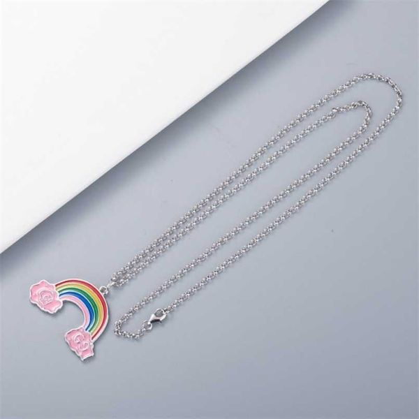 

80% off designer jewelry bracelet necklace ring skull small rainbow enamel men women couple sweater chain, Silver
