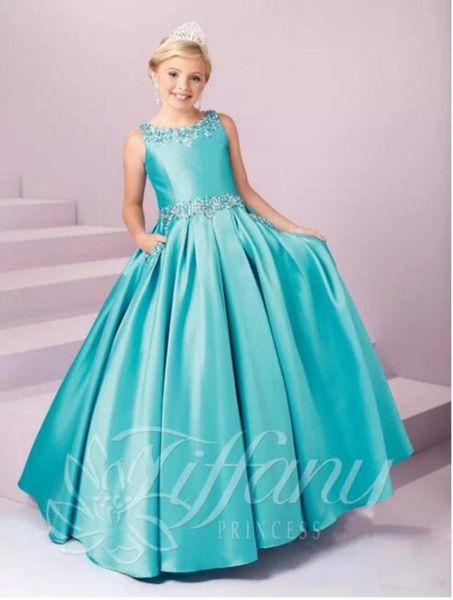 

girls pageant kid formal wear dresses crystals beaded princess floor length birthday gown lace up flower girl039s dre1855396, White;red