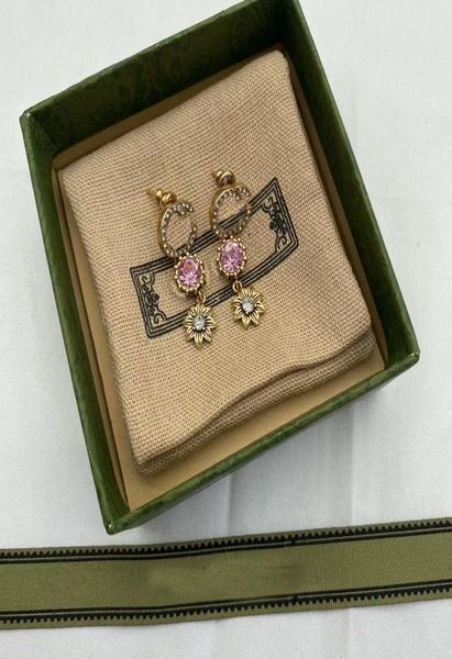 

europe and the united states fashion popular dangle chandelier earrings women color diamond flower pendant designer earrings8879179, Silver
