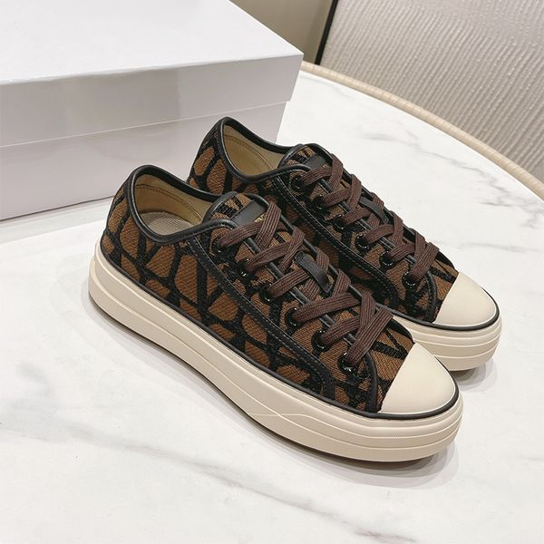 

printed canvas shoe designer slides woman sneaker excellent elegant texture and excellent upper comfort casual shoes womans trainer platform, Black