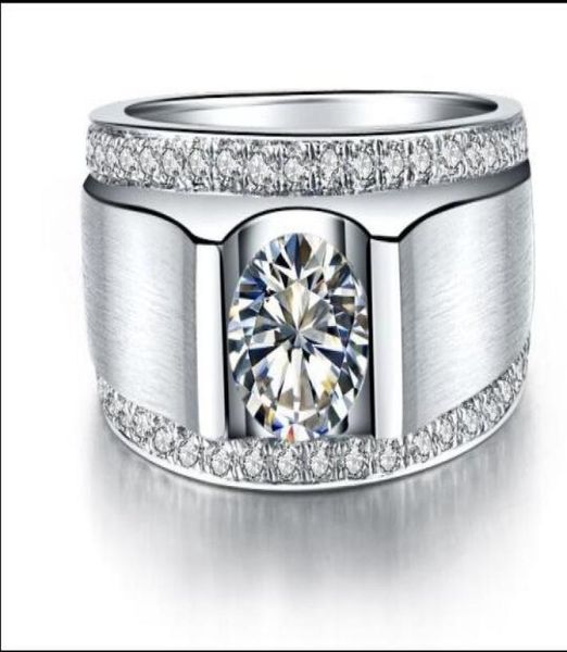 

luxury wedding ring 1 karat cushion cut sona synthetic diamond engagement or wedding rings for man 925 sterling silver promise rin4817091, Golden;silver