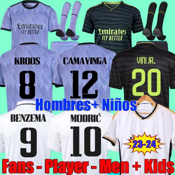 

benzema soccer jerseys 22 23 24 football shirt vini jr tchouameni camavinga alaba real madrid asensio modric rodrygo casemiro 2023 2024 cami, Black;yellow