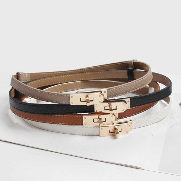 

belts suspenders korean buckle crimping cowhide adjustable thin women's decorative suit coat with skirt leather small belt, Black;brown