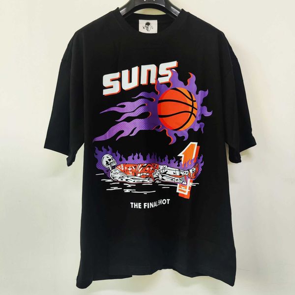 

lotas sun 1 creative print basketball t-shirt loose trend short sleeve sports half sleeve, White;black